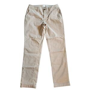 A New Day Womens Corduroy Pants Size 6 Beige Mid Rise Straight Ankle Stretch